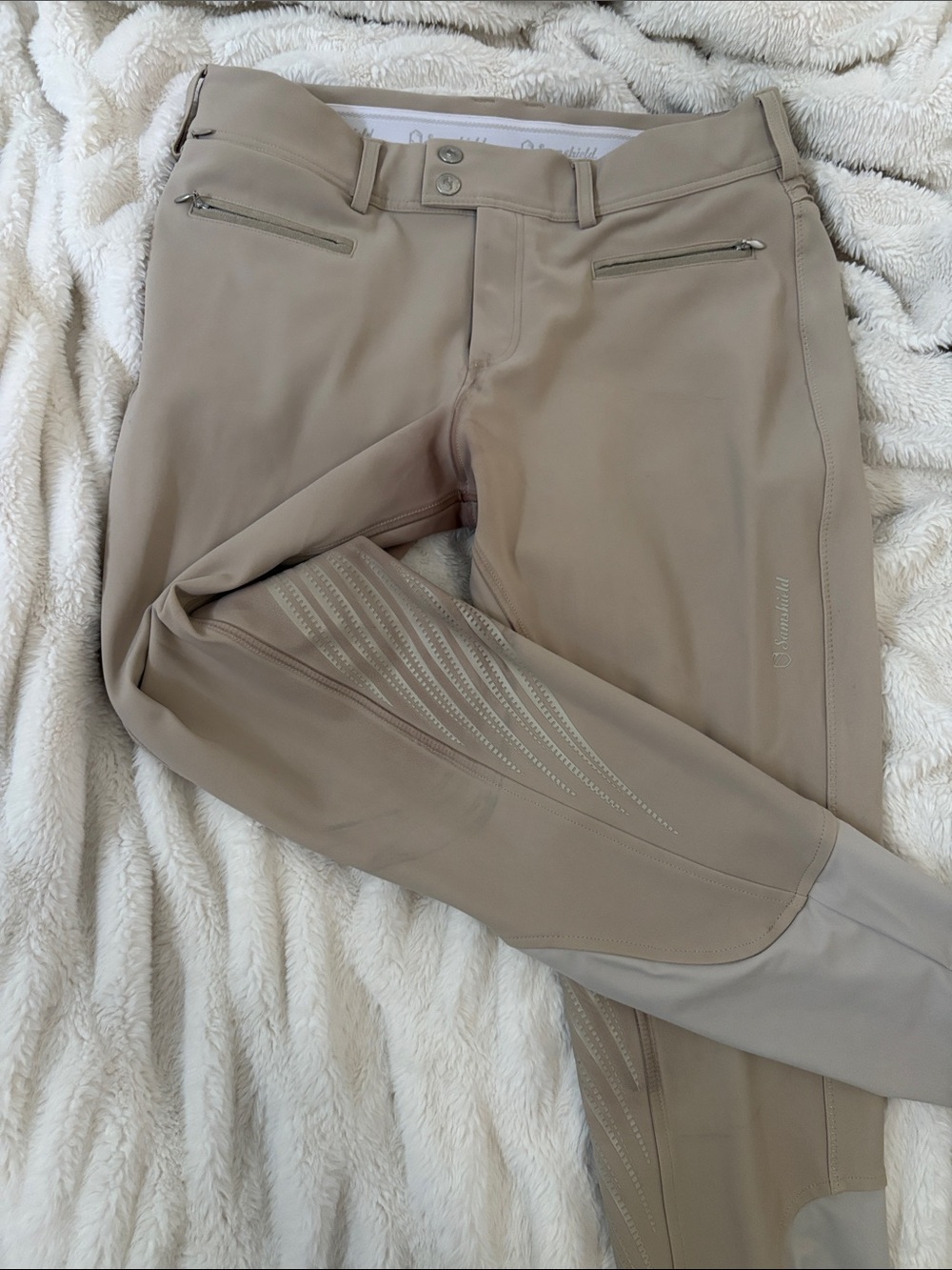 Women's Beige/Tan Riding Breeches with Silicone Grip